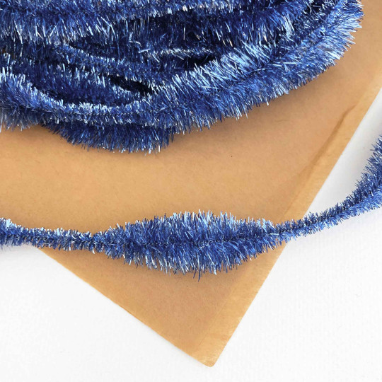3-1/4" Bumps Metallic Ice Blue Retro Chenille Bump Wired Tinsel Garland ~ 1 yd. (12 bumps)